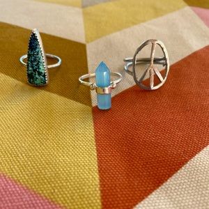 Super cute 🌺🌞Aqua chalcedony silver ring